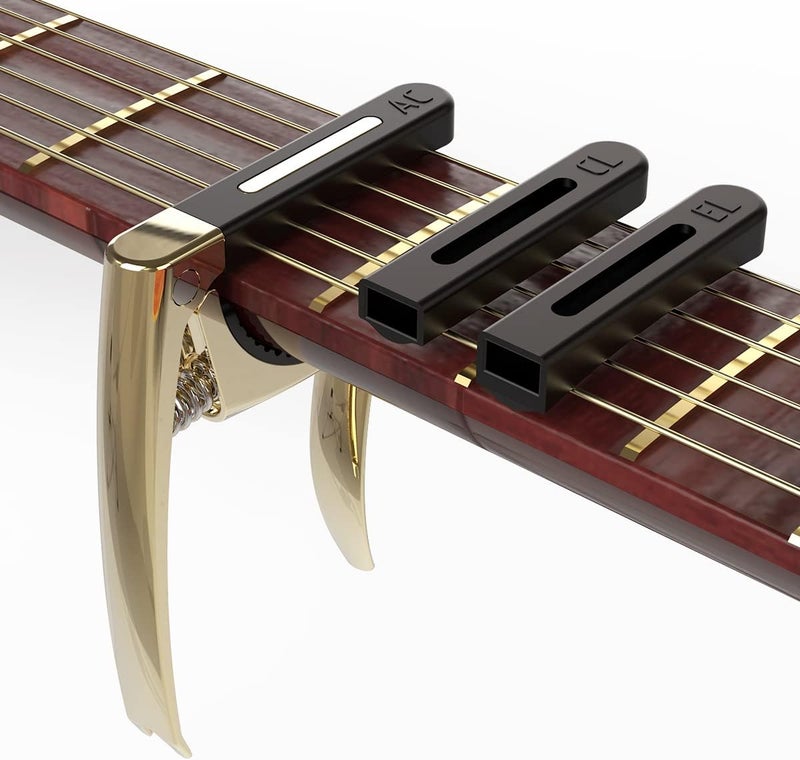 Temvox Guitar Capo with 3 Interchangeable Silicone Pad,Fits Different Guitar Fretboard Curvatures，Suitable for Classical Guitar Acoustic Guitar Electric Guitar Mandolin, etc - Image 4